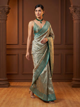 MIMOSA Saffire Banarasi Art Silk Saree — pose 7 styling detail