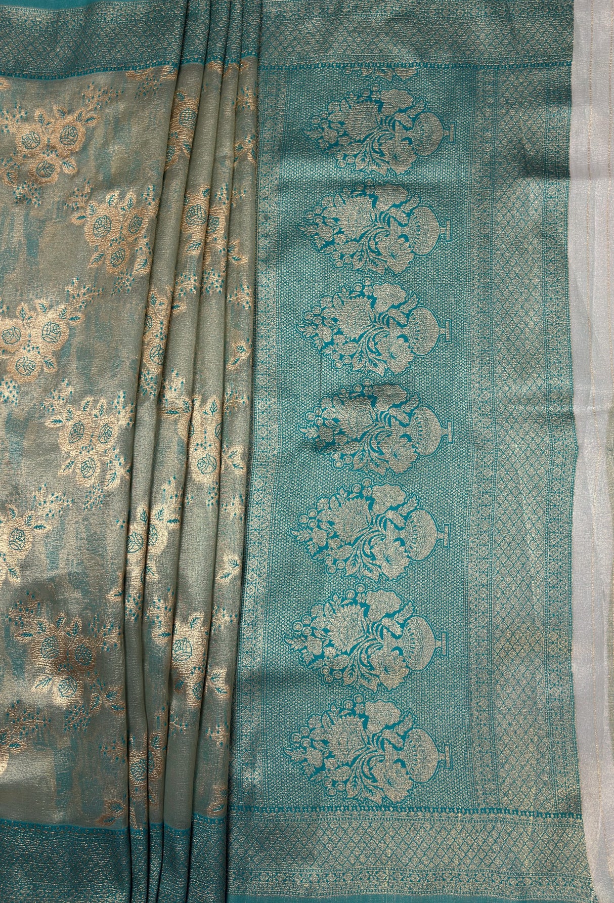 MIMOSA Saffire Banarasi Art Silk Saree — pallu and zari work detail