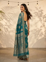 MIMOSA Sapphire Banarasi Art Silk Saree — pose 7 styling detail