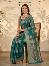 MIMOSA Sapphire Banarasi Art Silk Saree — pose 8 styling detail