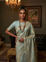 MIMOSA Ananda Banarasi Art Silk Saree — pose 10 styling detail