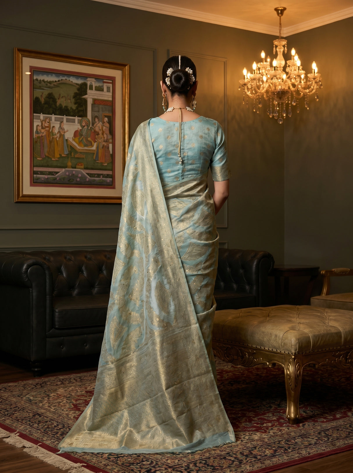 MIMOSA Ananda Banarasi Art Silk Saree — Blouse fabric detail