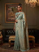 MIMOSA Ananda Banarasi Art Silk Saree — pose 5 styling detail