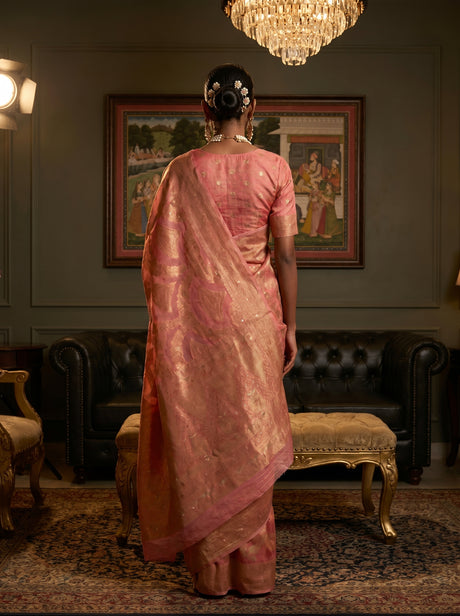 MIMOSA Gajari Banarasi Art Silk Saree — Blouse fabric detail