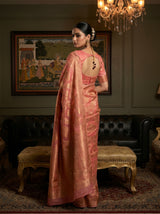 MIMOSA Gajari Banarasi Art Silk Saree — pose 9 styling detail