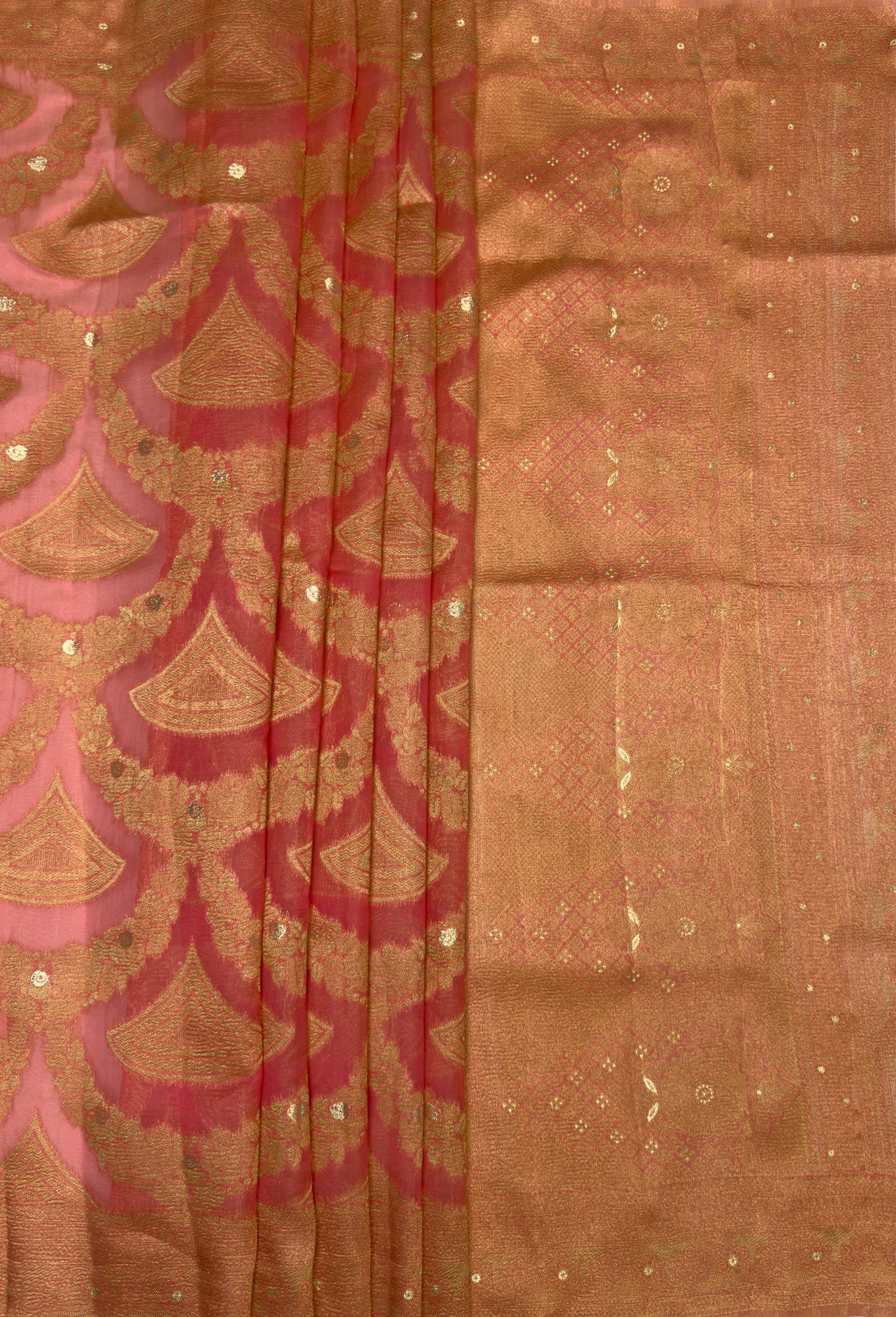 MIMOSA Gajari Banarasi Art Silk Saree — pallu and zari work detail