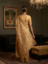 MIMOSA Peach Banarasi Art Silk Saree — Blouse fabric detail