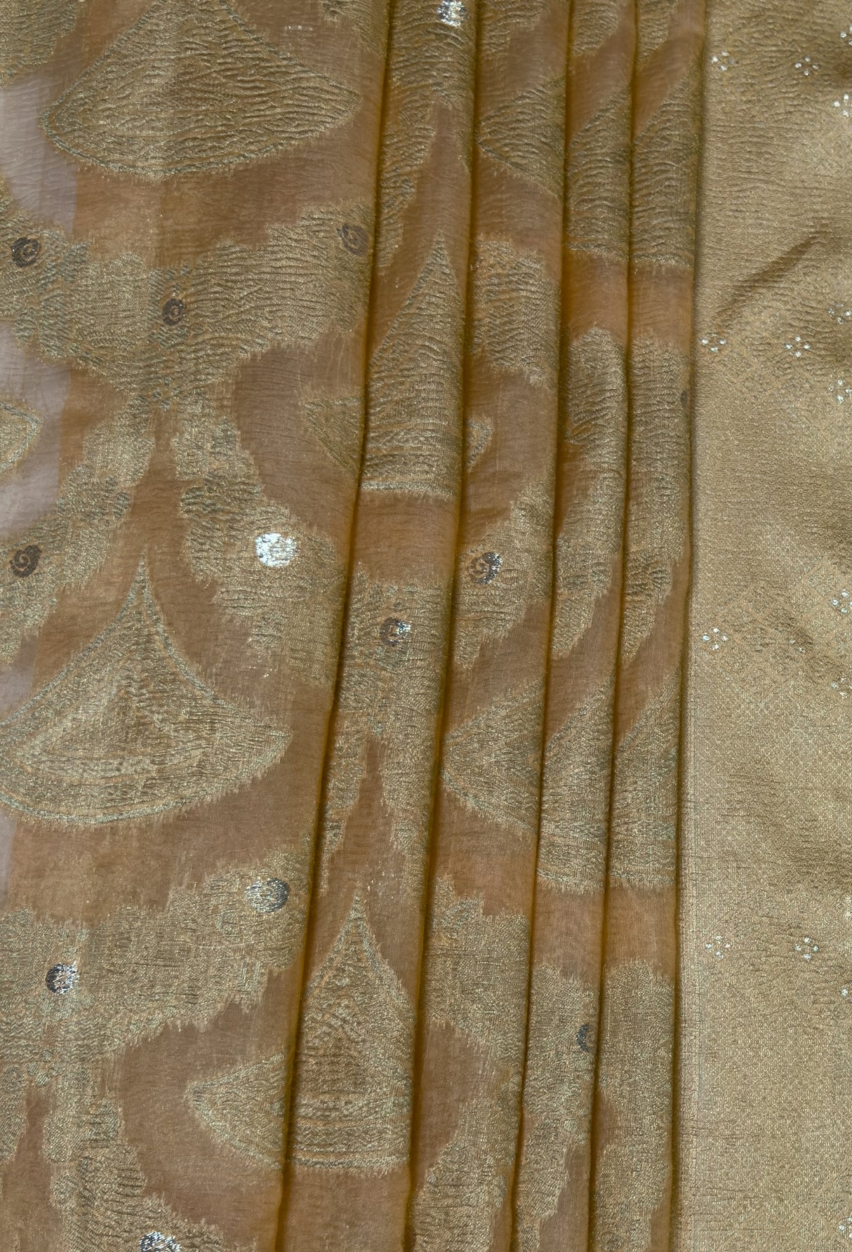 MIMOSA Peach Banarasi Art Silk Saree — fleets shot full lifestyle