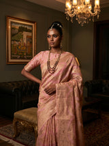 MIMOSA Pink Banarasi Art Silk Saree — pose 10 styling detail