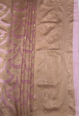 MIMOSA Pink Banarasi Art Silk Saree — pallu and zari work detail