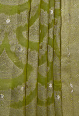 MIMOSA Pista Banarasi Art Silk Saree — fleets shot full lifestyle