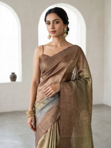 MIMOSA Chikoo Banarasi Art Silk Saree — pose 10 styling detail