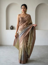 MIMOSA Chikoo Banarasi Art Silk Saree — pose 5 styling detail