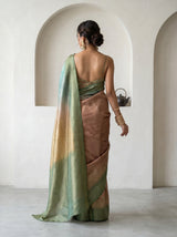 MIMOSA Green Banarasi Art Silk Saree — Blouse fabric detail