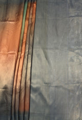 MIMOSA Grey Banarasi Art Silk Saree — pallu and zari work detail