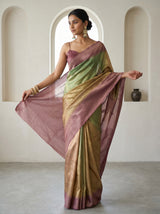 MIMOSA Pink Banarasi Art Silk Saree — pose 6 styling detail