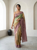 MIMOSA Pink Banarasi Art Silk Saree — pose 7 styling detail