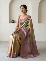 MIMOSA Pink Banarasi Art Silk Saree — pose 8 styling detail