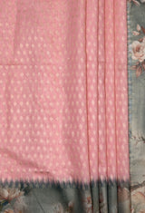 MIMOSA Peach Banarasi Art Silk Saree — fleets shot full lifestyle