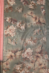 MIMOSA Peach Banarasi Art Silk Saree — pallu and zari work detail