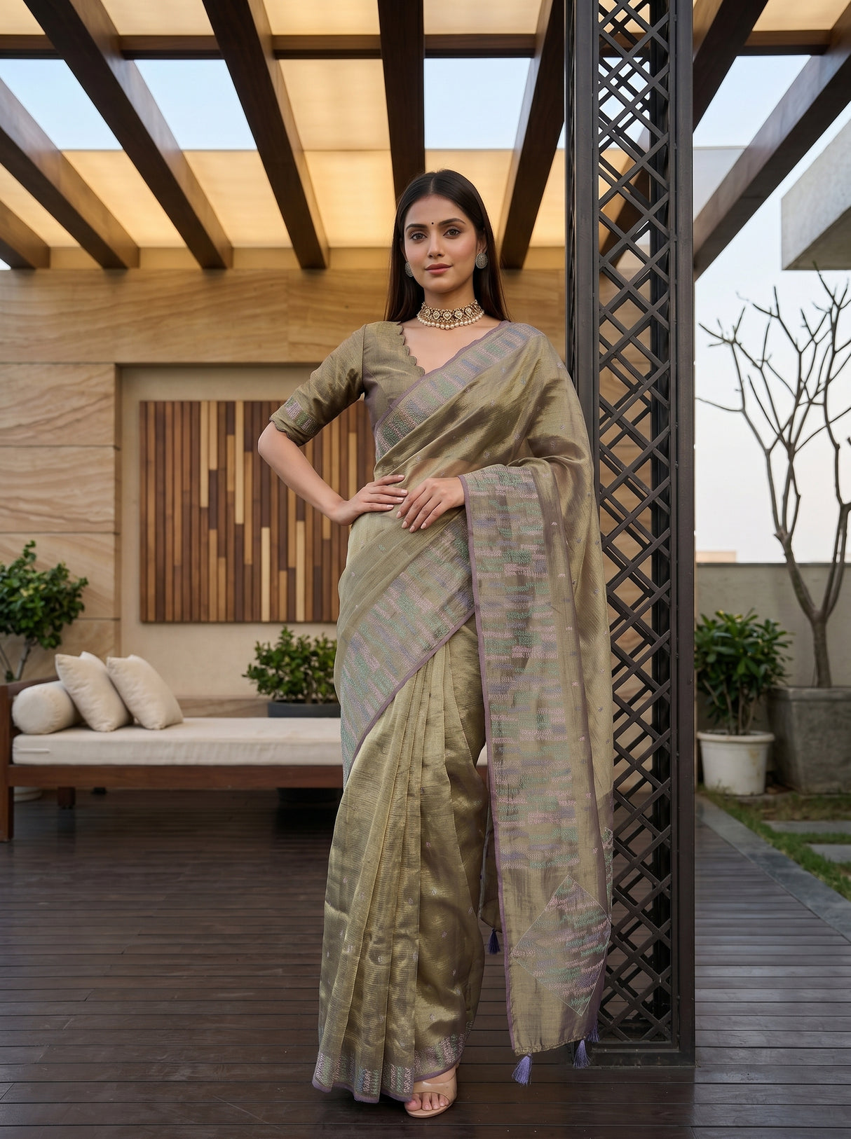 MIMOSA Magenta Saree Saree — pose 4 styling detail