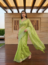 MIMOSA Olive Saree Saree — pose 6 styling detail
