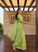 MIMOSA Olive Saree Saree — pose 9 styling detail