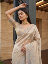 MIMOSA Peach Saree Saree — pose 10 styling detail