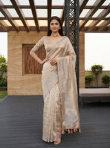 MIMOSA Peach Saree Saree — pose 4 styling detail