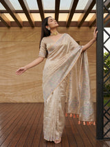 MIMOSA Peach Saree Saree — pose 5 styling detail