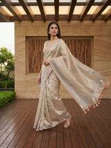 MIMOSA Peach Saree Saree — pose 6 styling detail