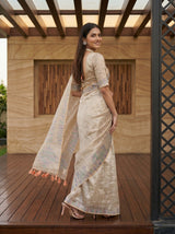 MIMOSA Peach Saree Saree — pose 9 styling detail