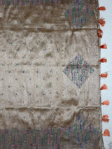 MIMOSA Peach Saree Saree — pallu and zari work detail