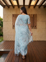 MIMOSA Sapphire Saree Saree — pose 2 styling detail