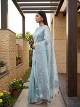 MIMOSA Sapphire Saree Saree — pose 3 styling detail
