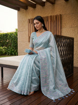 MIMOSA Sapphire Saree Saree — pose 8 styling detail