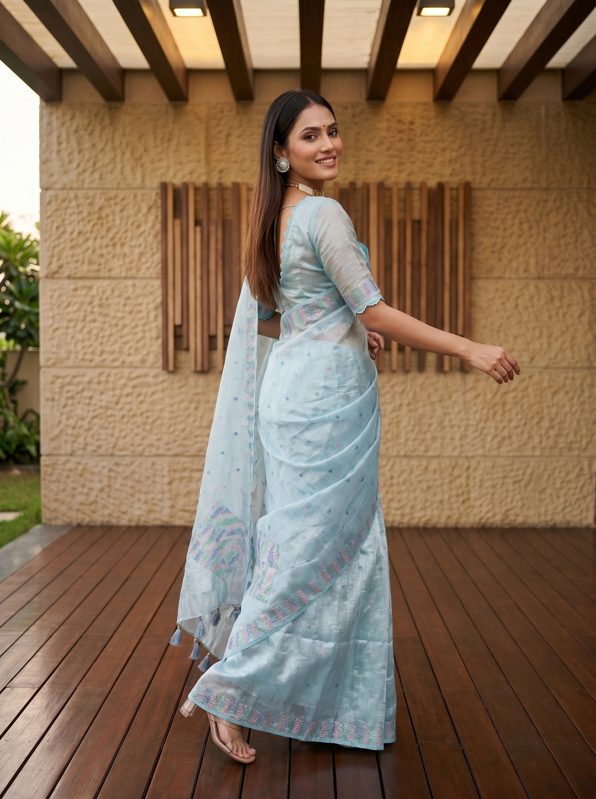 MIMOSA Sapphire Saree Saree — pose 9 styling detail