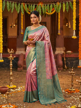 MIMOSA Gajari Kanjivaram Art Silk Saree — Full View on Model