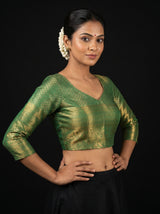 MIMOSA Maroon Kanjivaram Art Silk Saree — blouse close-up
