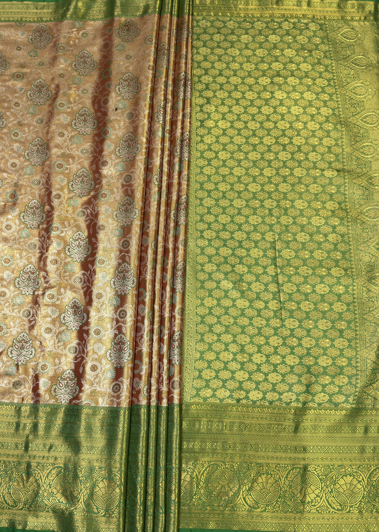 MIMOSA Maroon Kanjivaram Art Silk Saree — pallu and zari work detail