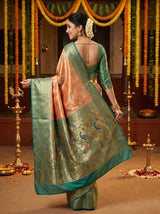 MIMOSA Orange Kanjivaram Art Silk Saree — pose 9 styling detail