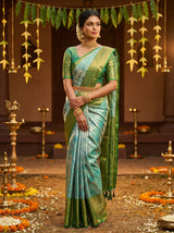 MIMOSA Saffire Kanjivaram Art Silk Saree — pose 5 styling detail