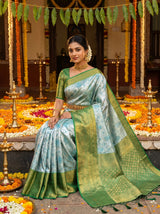 MIMOSA Saffire Kanjivaram Art Silk Saree — pose 8 styling detail