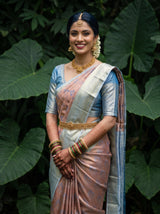 MIMOSA Chocolate Kanjivaram Art Silk Saree — pose 10 styling detail