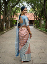 MIMOSA Chocolate Kanjivaram Art Silk Saree — pose 7 styling detail