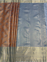 MIMOSA Chocolate Kanjivaram Art Silk Saree — pallu and zari work detail
