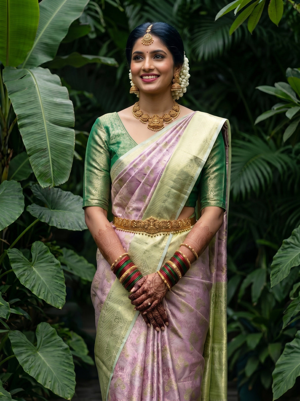 MIMOSA Magenta Kanjivaram Art Silk Saree — pose 10 styling detail