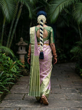 MIMOSA Magenta Kanjivaram Art Silk Saree — pose 2 styling detail