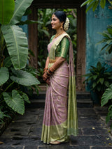 MIMOSA Magenta Kanjivaram Art Silk Saree — pose 3 styling detail