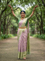 MIMOSA Magenta Kanjivaram Art Silk Saree — pose 5 styling detail
